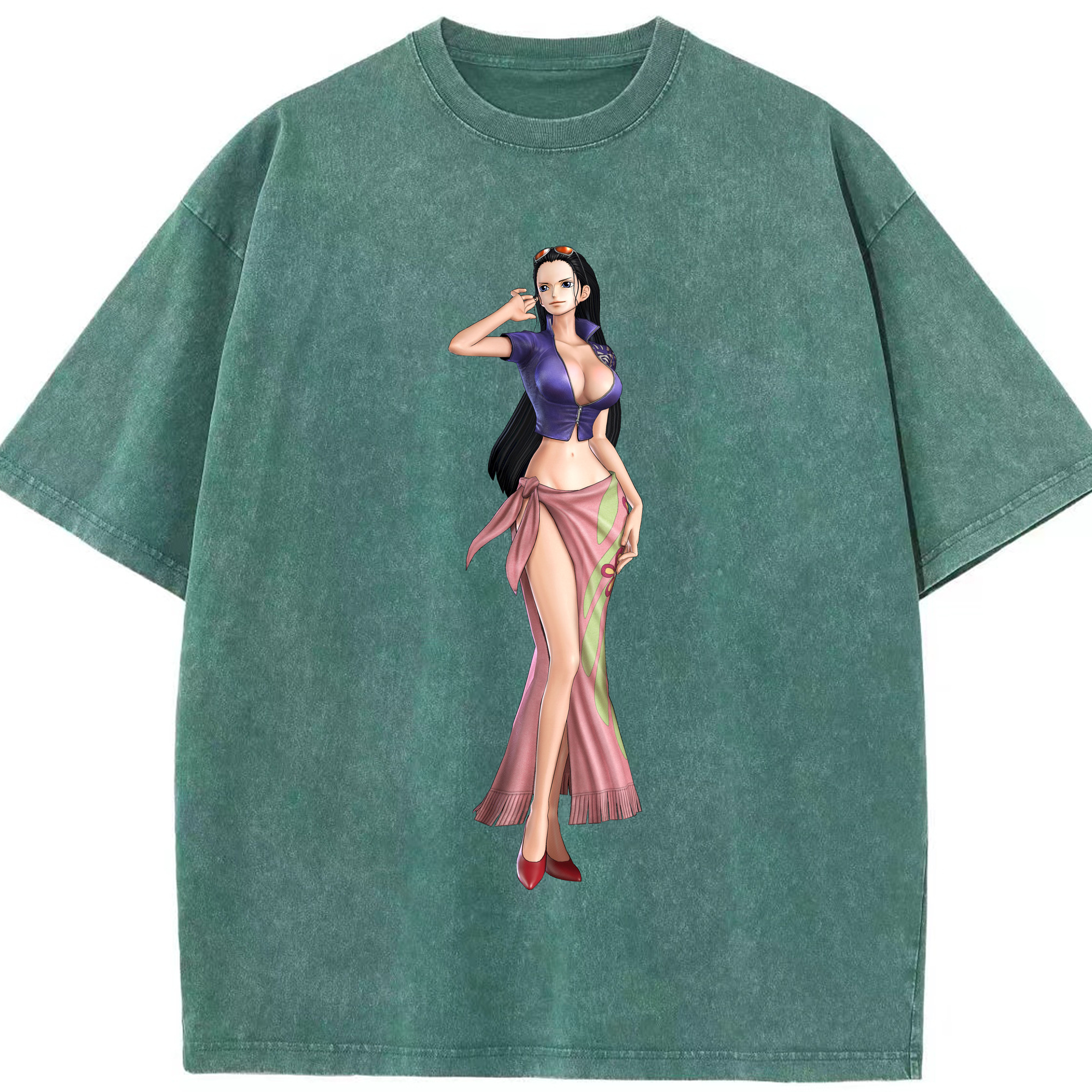 ワンピース ニコ・ロビン ONE PIECE Nico Robin 綿100% ヴィンテージ風 半袖Tシャツ（フロントプリント）